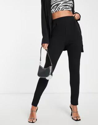 Tall Jersey Tapered Suit Trousers In Black