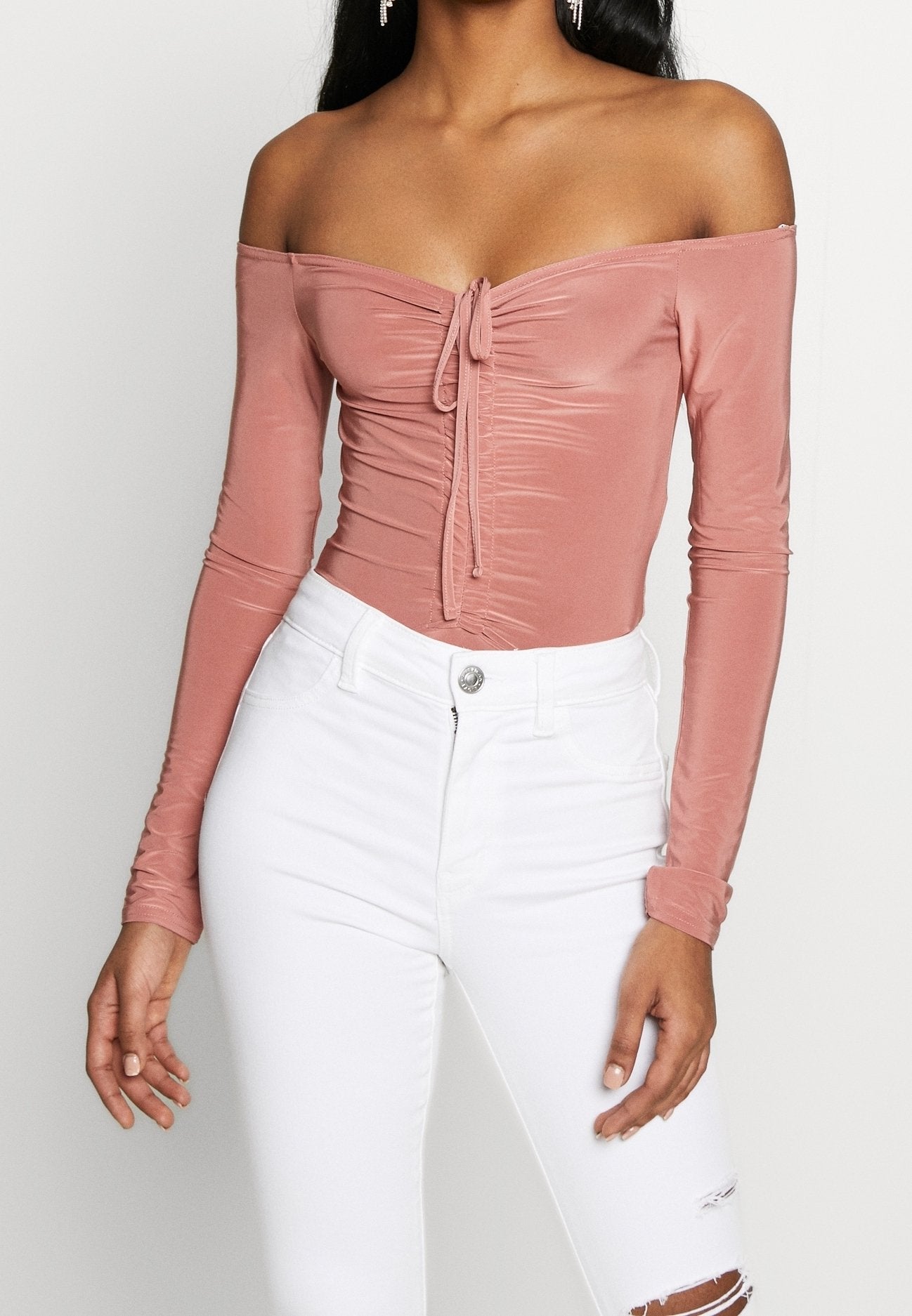 Light Pink Off Shoulder Bodysuit