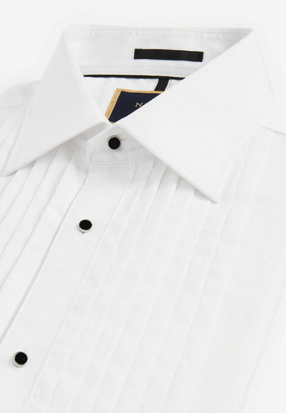 Pleat Dress Shirt Camicia - White