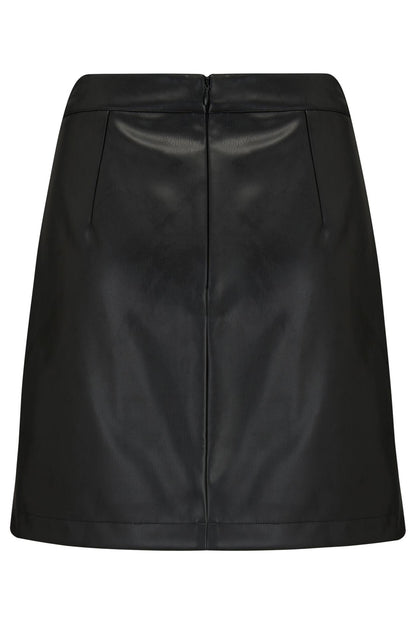 Ella Faux Leather Zip Front Mini Skirt - Black