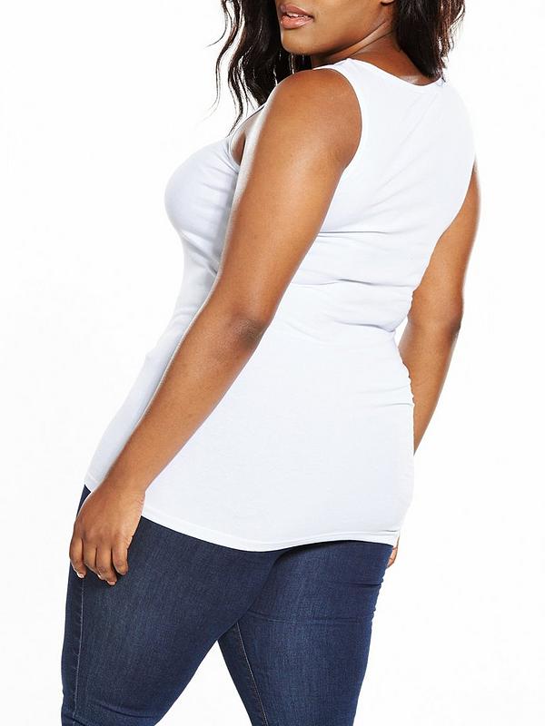 V by Very Curve Longline Slim Fit Vests (2 Pack) - Black/White