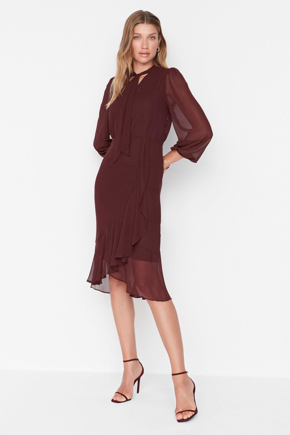 Plum Wrap Over Dress