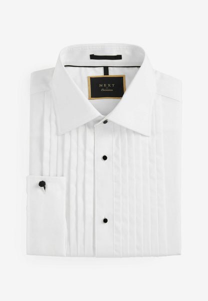 Pleat Dress Shirt Camicia - White