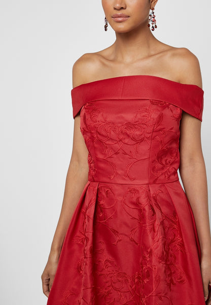 Heloise Red Embroidered Dress