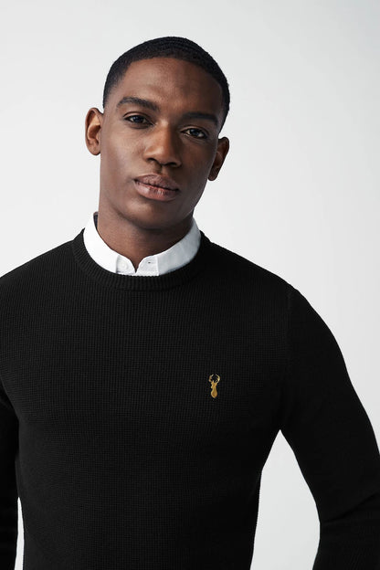 Black Oxford Regular Mock Shirt Jumper