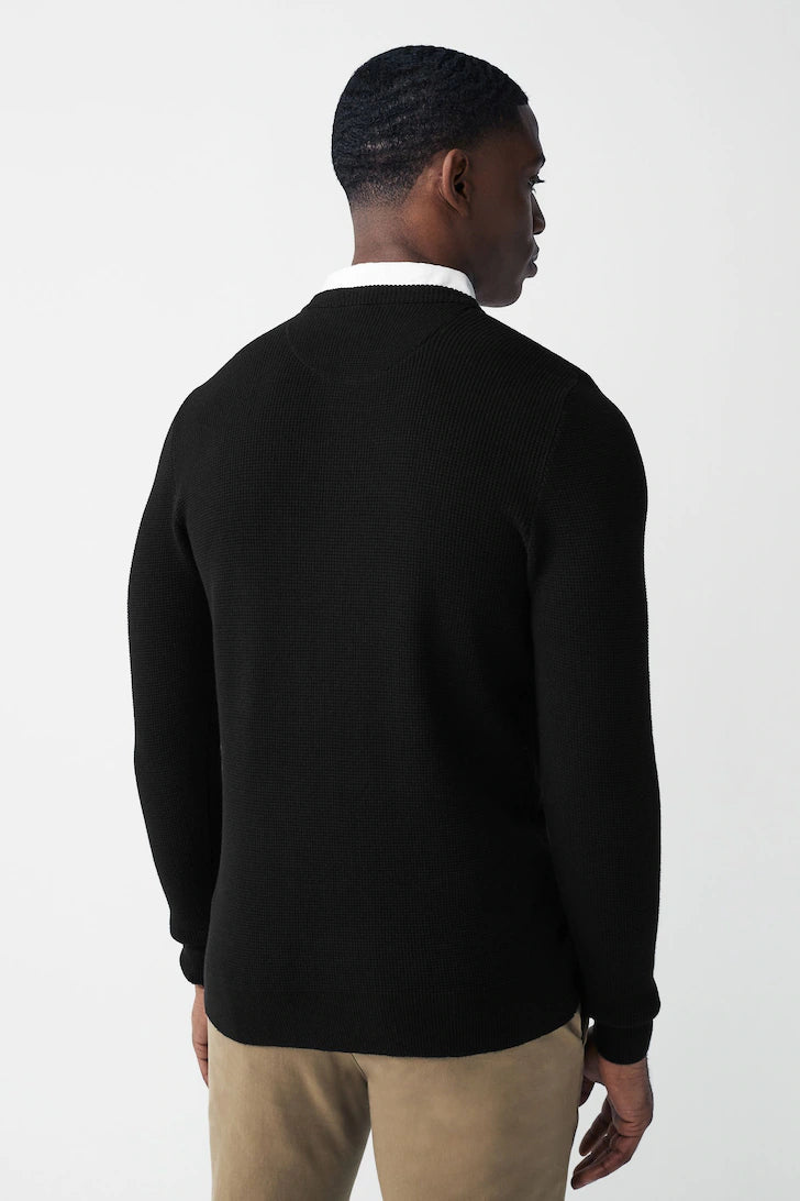 Black Oxford Regular Mock Shirt Jumper