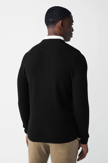 Black Oxford Regular Mock Shirt Jumper
