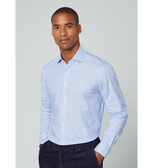 Essential Cotton Slim Fit Shirt Blue