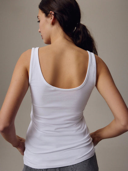 White Thick Strap Vest
