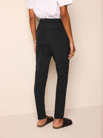 Petite Black Tailored Elastic Back Skinny Leg Trousers
