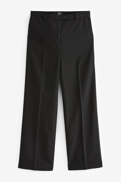 Black Petite Tailored Stretch Wide Leg Trousers