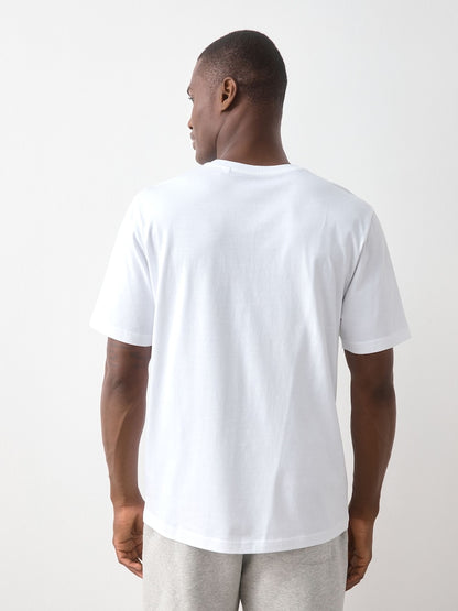 White Regular Fit Essential Crew Neck Cotton T-Shirt