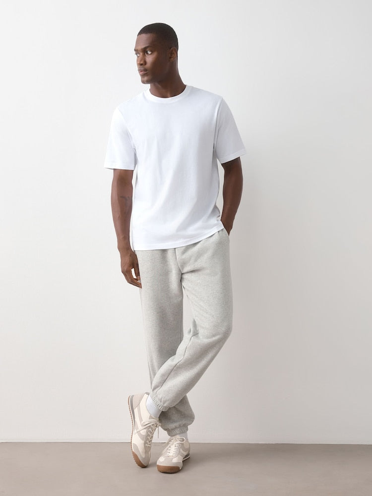 White Regular Fit Essential Crew Neck Cotton T-Shirt