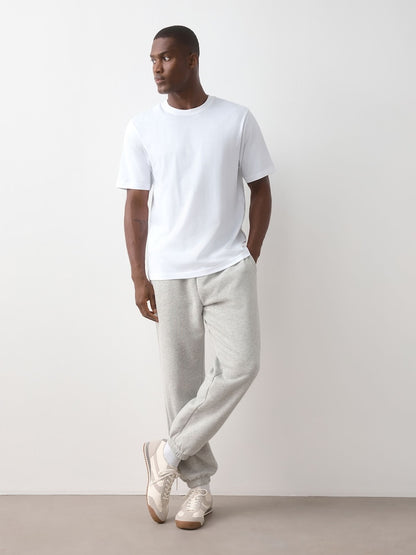 White Regular Fit Essential Crew Neck Cotton T-Shirt