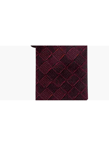 Franco Geo Silk Geo Print Neck Tie Burgundy Red