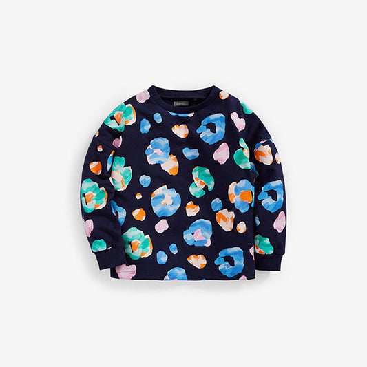 Animal Blue Long Sleeve Cuffed Top