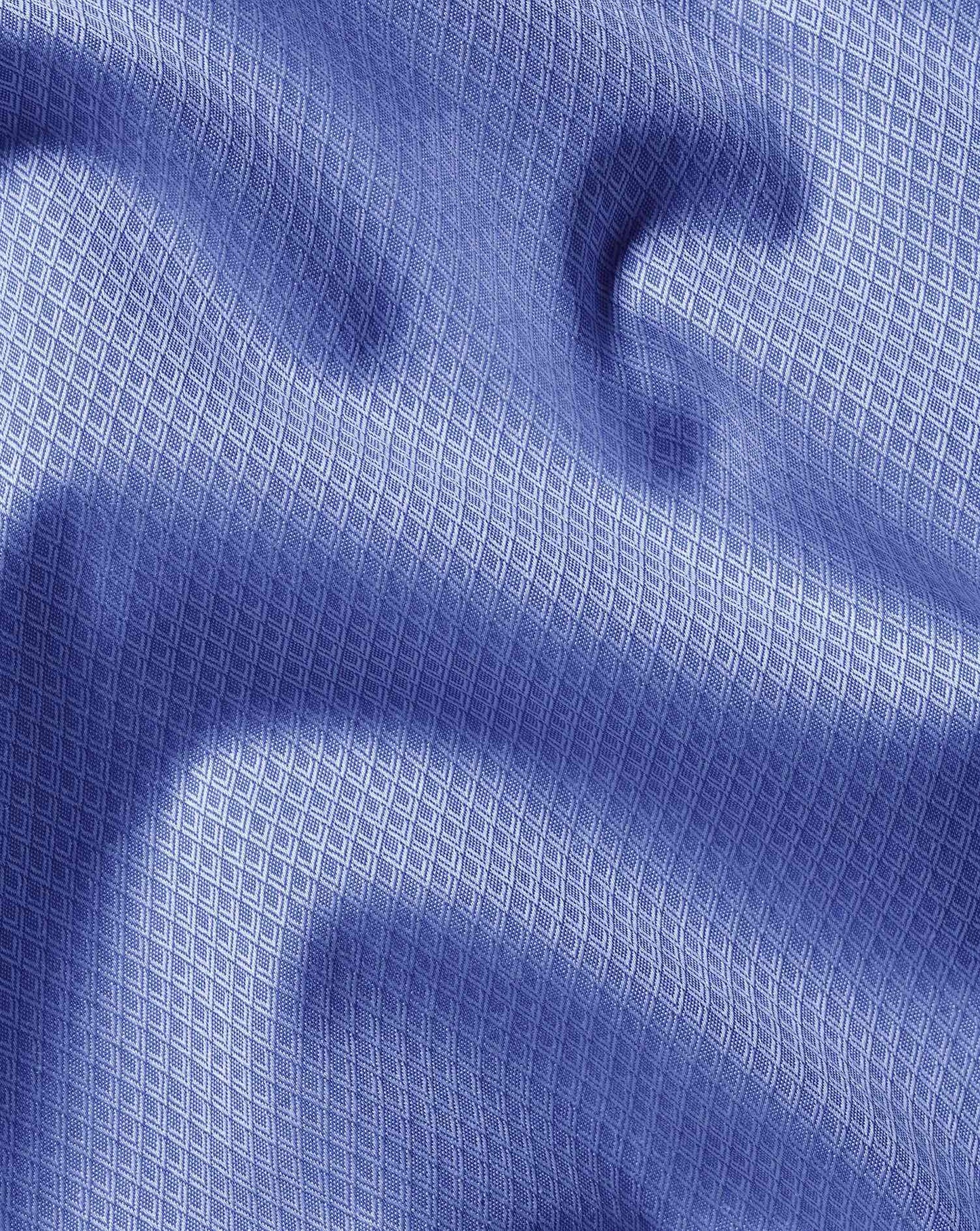 Double Cuff Extra Slim fit Egyptian cotton Ascot weave Shirt - Indigo Blue