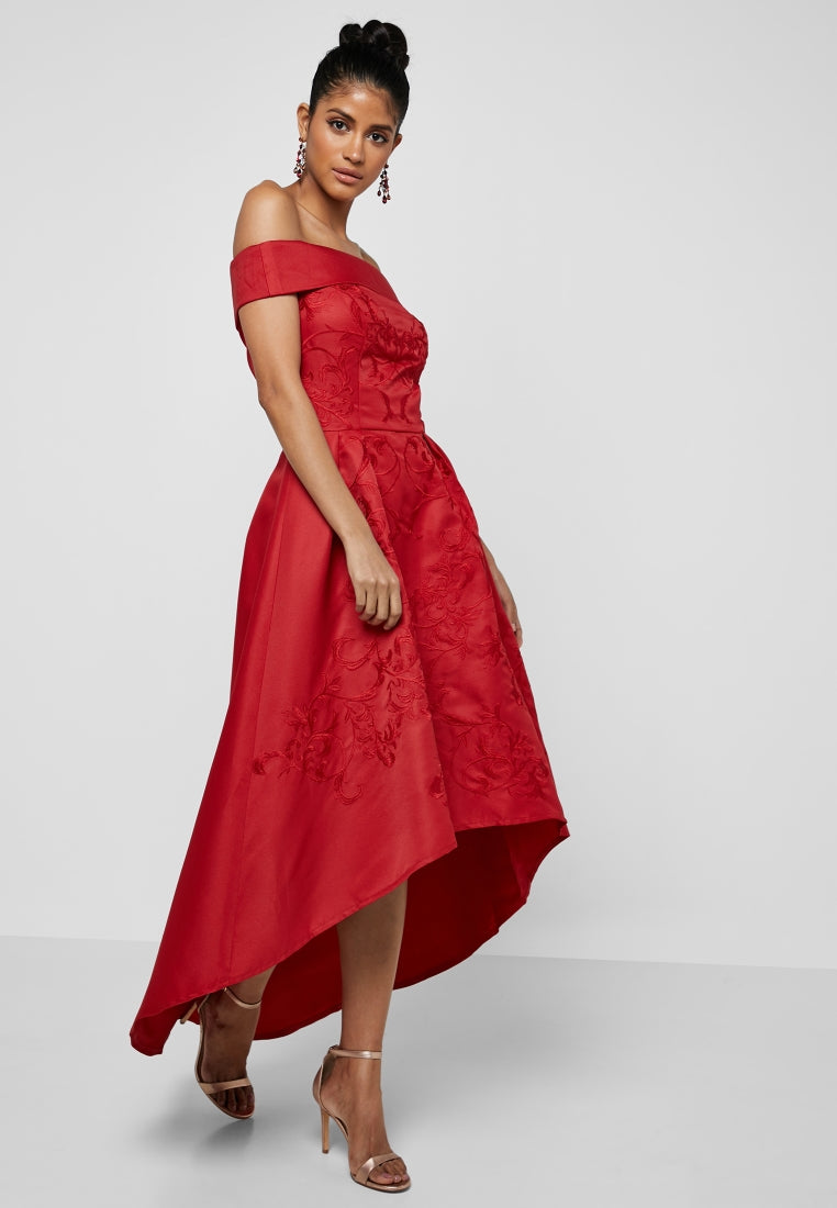 Heloise Red Embroidered Dress