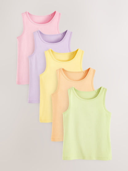 Multi Pastel Vests 5 Pack