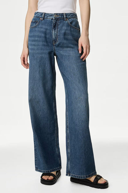 Tall Slouchy Mid Rise Wide Leg Jeans