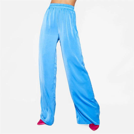 Floaty Satin Trouser Co-ord Cobalt Blue