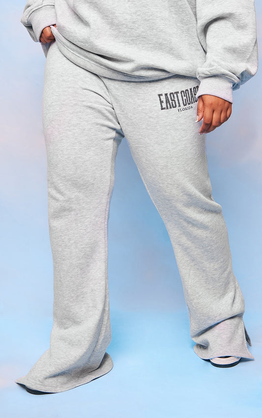 Plus Ash Grey Marl Flared Sweatpants