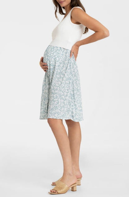 Women's Maternity Nursing Dress In Sage Green