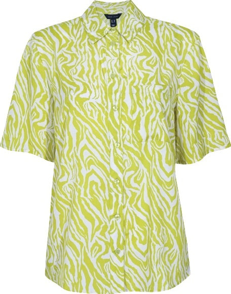 Lemon Zebra Print Oversized Shirt