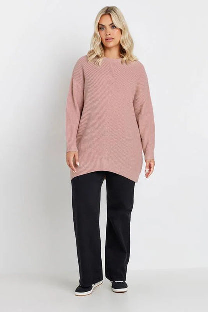 Curve Light Pink Essential Knitted Jumper