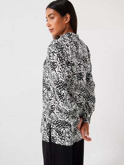Everyday Longline Printed Shirt - Mono Print