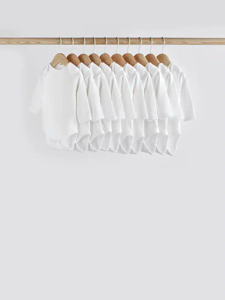 9 Pack Essential Baby Long Sleeve Bodysuits