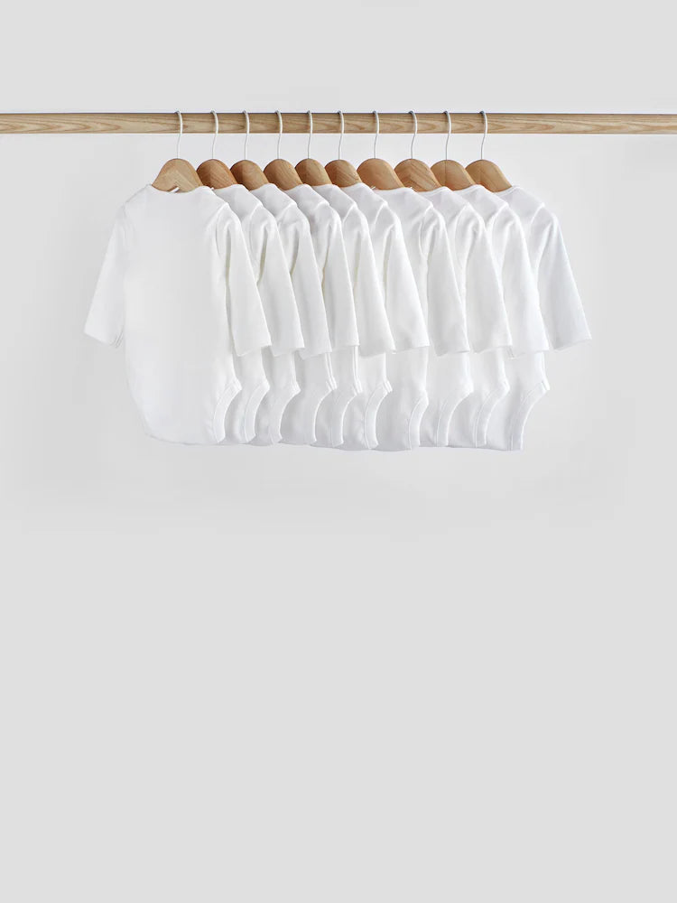 9 Pack Essential Baby Long Sleeve Bodysuits