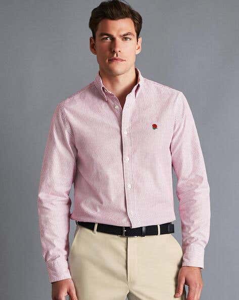 Pure Cotton Oxford Stripe Slim Fit Rugby Shirt