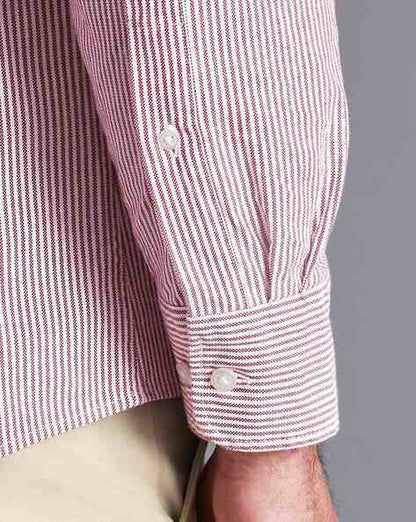 Pure Cotton Oxford Stripe Slim Fit Rugby Shirt