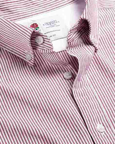 Pure Cotton Oxford Stripe Slim Fit Rugby Shirt