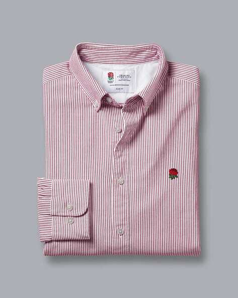 Pure Cotton Oxford Stripe Slim Fit Rugby Shirt