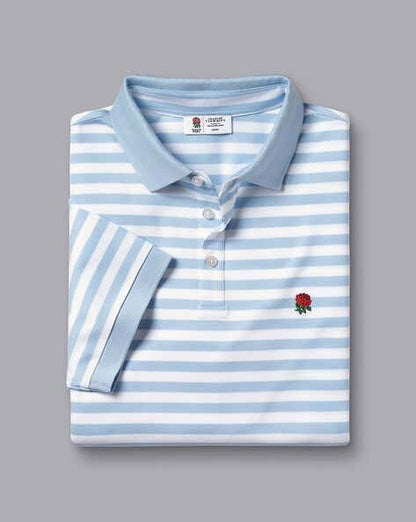 Striped Pique Polo T-Shirt - Blue