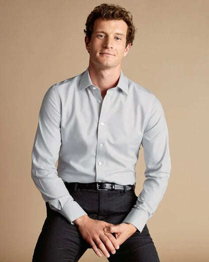 Non-Iron Mini Herringbone Classic Fit Shirt