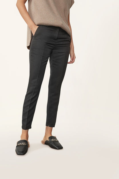 Black Crop Slim Trouser