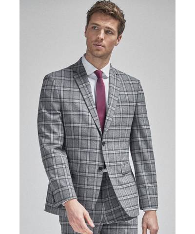 Grey Charcoal Slim Fit Jacket