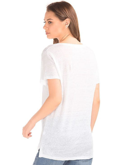 V-Neck Linen T-Shirt