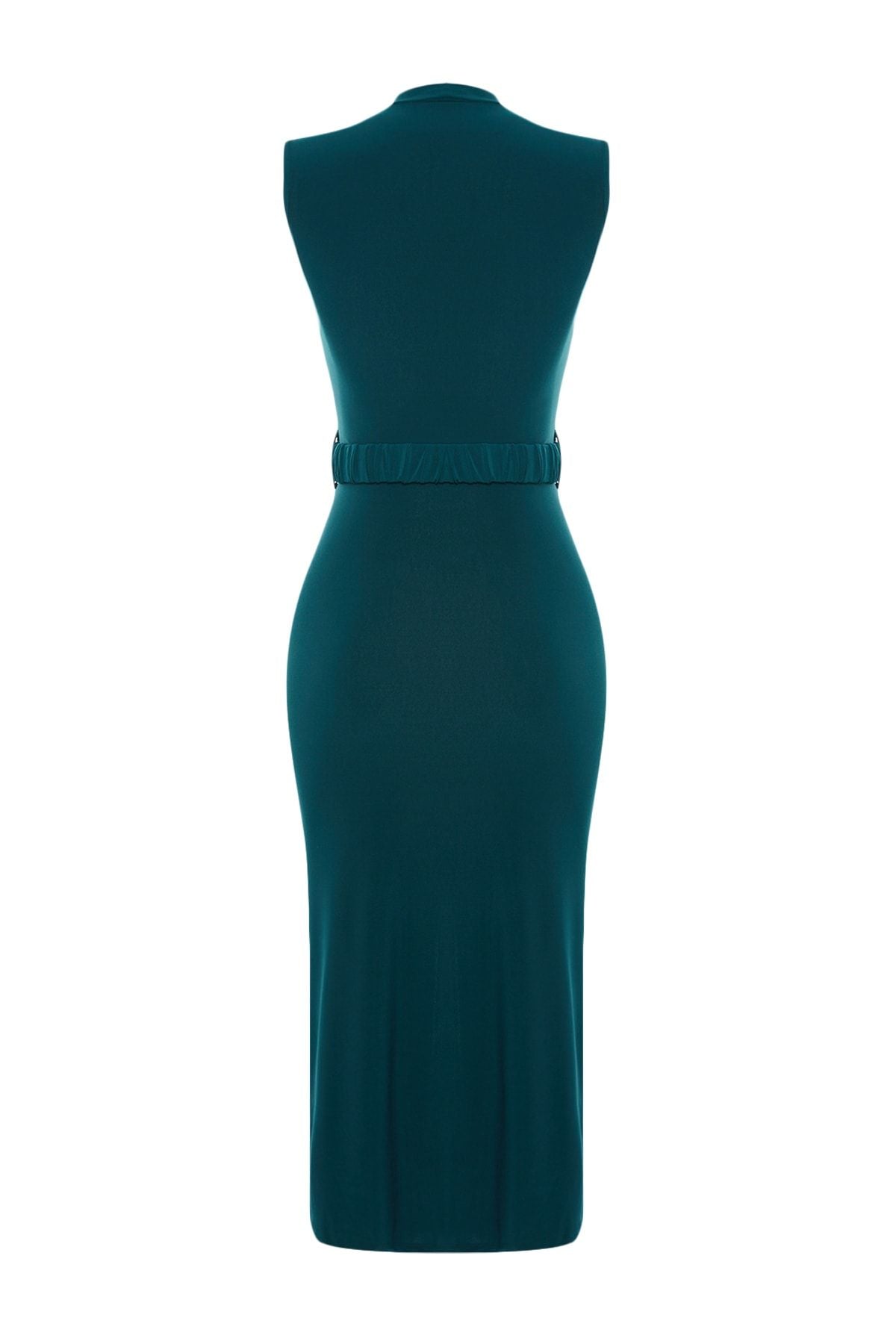 Emerald Green Belted Bodycon Dress