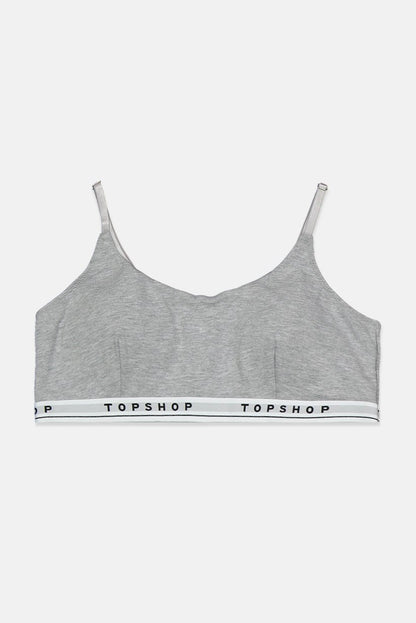 Topshop Grey Marl Cropped Bra