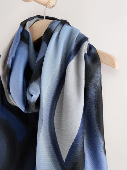 Navy Swirl Lightweight Scarf