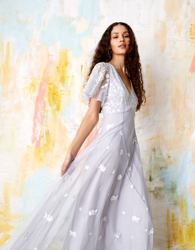 Kaitlyn Embroidered Maxi Dress Blue