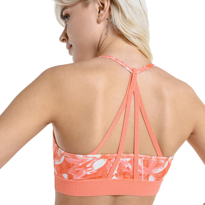 Untamed Women's Low Impact Training Bra - Georgia Peach-floral print