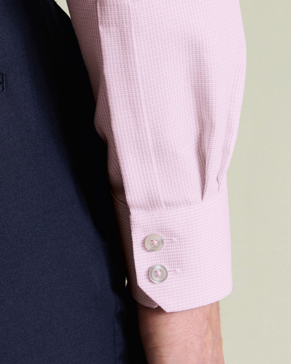 Cutaway Collar Non-Iron Stretch Burlington Weave Slim Fit Shirt - Pink