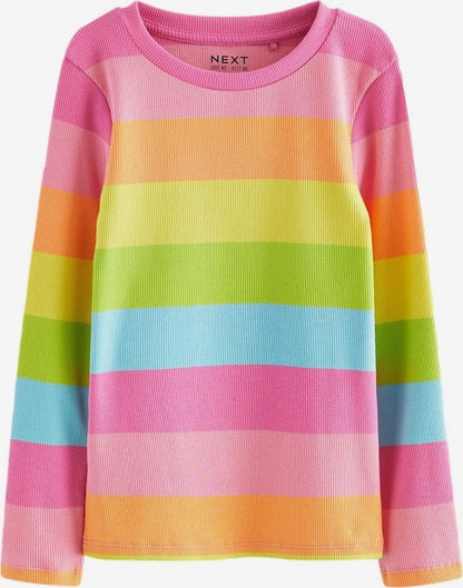 Multi Stripe Long Sleeve Ribbed Top