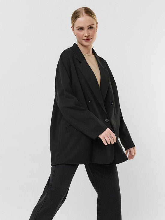 VMLIA Oversized Double Breasted Jacket Black