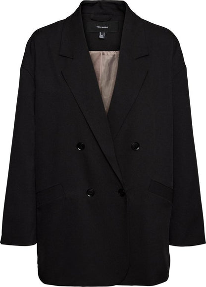 VMLIA Oversized Double Breasted Jacket Black